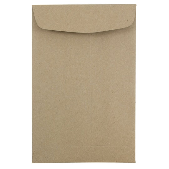JAM Paper 6" x 9" Brown Kraft Paper Bag Open End Catalog Premium Envelopes